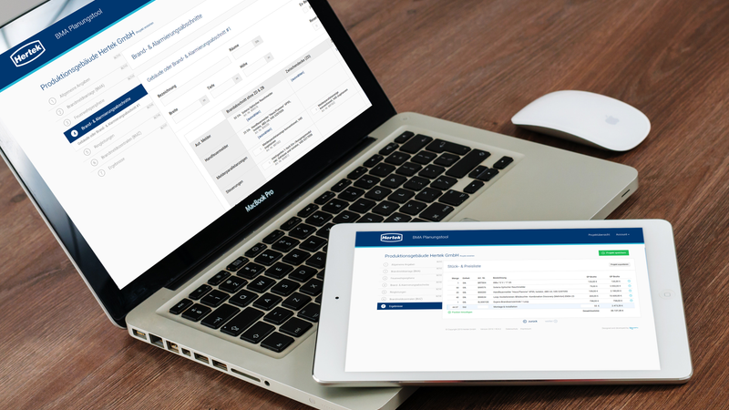 Darstellung des Planungstool auf Mobil Devices