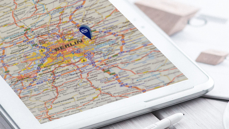 Straßenkarte mit dem Standort von Hertek im Raum Berlin