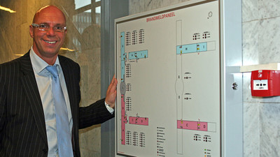 Brandmeldepanel im ING Gebäude Amsterdam
