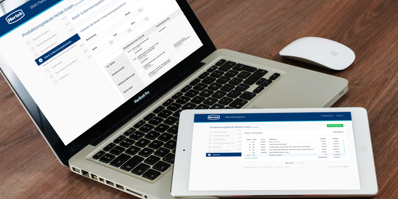 Darstellung des Planungstool auf Mobil Devices