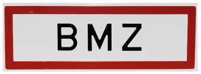 Hinweisschild BMZ (Aluminium)