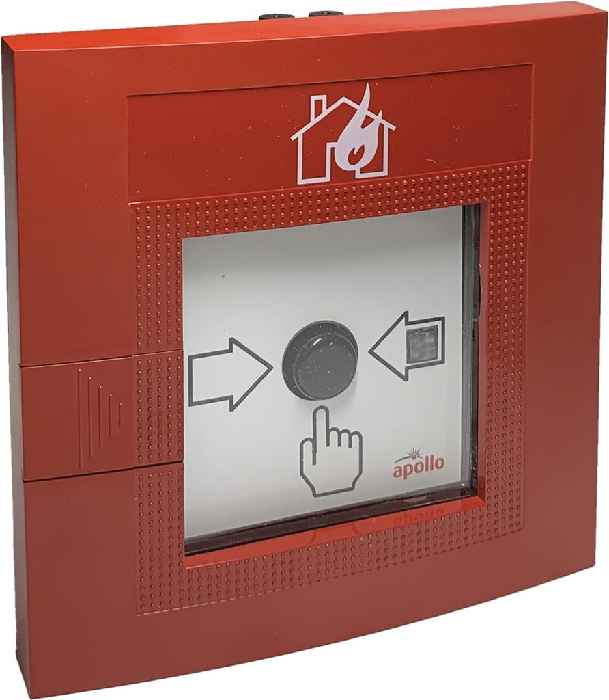 Intelligenter Handmelder (Kunststoff, rot, Haus/Flamme, IP52, Isolator)