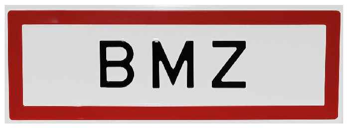 Hinweisschild BMZ (Aluminium)